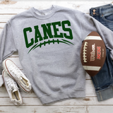Canes Dark Green Football Arched Digital Download