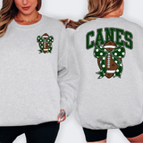 Canes Dark Green Football Arched Team Bow Digital Download