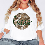 Canes Dark Green & Black Leopard Baseball Grunge Digital Download