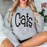 Cats Dotted Doodle PNG Digital Download