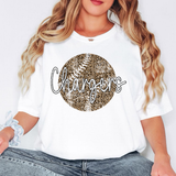 Chargers White & Black Leopard Baseball Grunge Digital Download