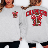 Chargers Red Football Arched Team Bow Digital Download
