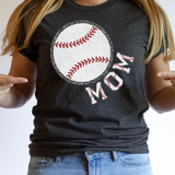 Faux Chenille Baseball Mom PNG Digital Download