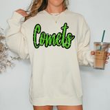 Comets Crackle Cursive Teams Digital Download