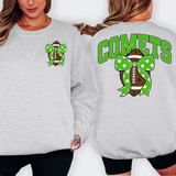 Comets Kelly Green Football Arched Team Bow Digital Download