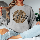 Comets Leopard Baseball Black & White Digital Download