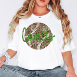 Comets Kelly Green & Black Leopard Baseball Grunge Digital Download