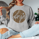 Comets Leopard Baseball White & Black Digital Download