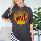 Comets Red Softball Halftone Digital Download