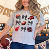 Coquette Football Crimson and Black PNG Digital Download