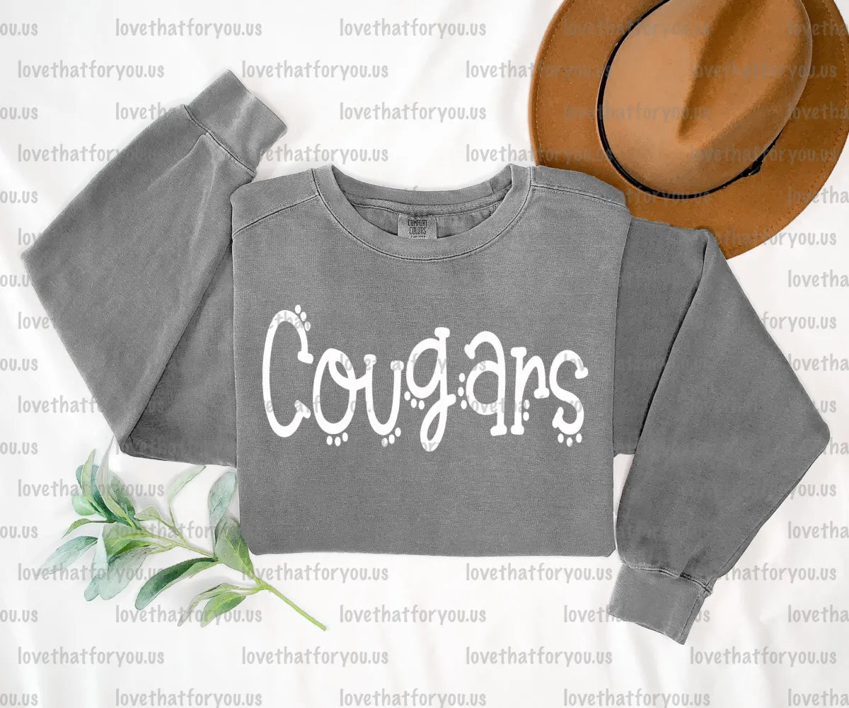 Cougars Dotted Doodle PNG Digital Download
