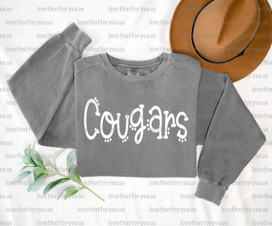 Cougars Dotted Doodle PNG Digital Download