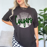 Cougars Green Baseball Halftone Digital Download