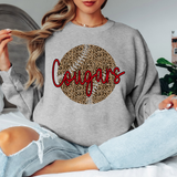 Cougars Leopard Baseball Red & Black Digital Download