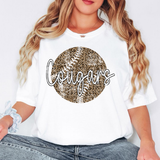 Cougars White & Black Leopard Baseball Grunge Digital Download