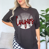 Cougars Red Baseball Halftone Digital Download