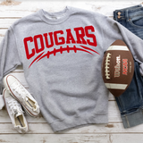 Cougars Red Football Arched Digital Download