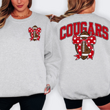 Cougars Red Football Arched Team Bow Digital Download