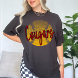 Cougars Red Softball Halftone Digital Download