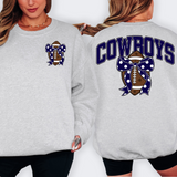 Cowboys Navy Football Arched Team Bow Digital Download