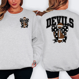 Devils Black Football Arched Team Bow Digital Download