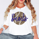 Devils Royal Blue & Black Leopard Baseball Grunge Digital Download