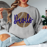 Devils Leopard Baseball Royal Blue & Black Digital Download