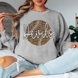 Devils Leopard Baseball White & Black Digital Download