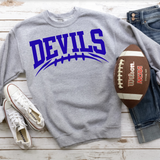 Devils Royal Blue Football Arched Digital Download
