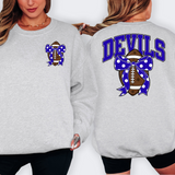 Devils Royal Blue Football Arched Team Bow Digital Download