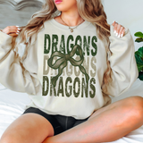 Dragons Repeat Camo Green Bow Digital Download