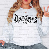 Dragons Dotted Doodle PNG Digital Download
