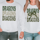 Dragons Repeat Camo Green Bow Digital Download