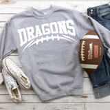 Dragons White Football Arched Digital Download