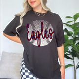 Eagles Maroon/Navy Baseball Halftone Digital Download