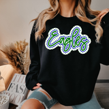 Eagles Outline Polka Dot Digital Download