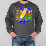 Eighth Grade Teacher Bookworm Repeat Solid Pencil Digital Download