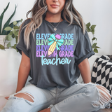 Eleventh Grade Teacher Bookworm Repeat Checker Pencil Digital Download