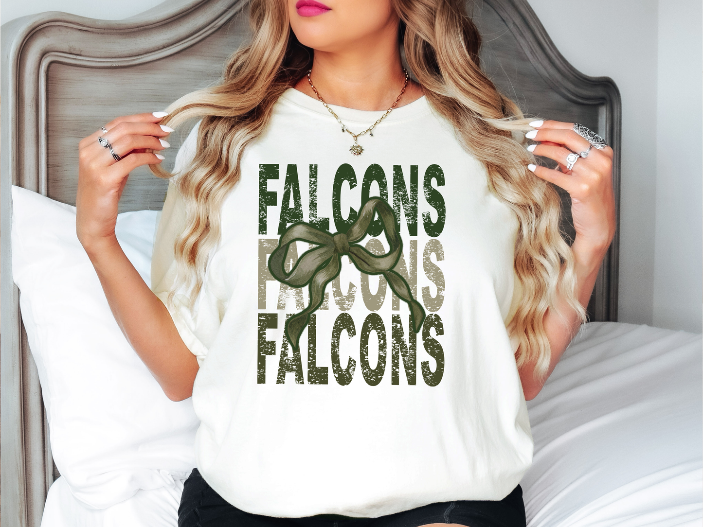 Falcon Repeat Camo Green Bow Digital Download