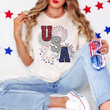 USA Faux Glitter Fireworks PNG