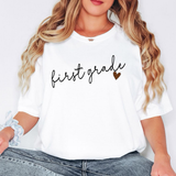 First Grade Leopard Heart Slant Digital Download