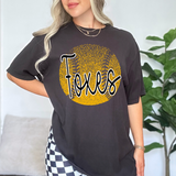 Foxes Black Softball Halftone Digital Download