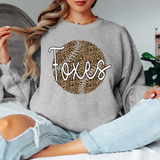 Foxes Leopard Baseball White & Black Digital Download