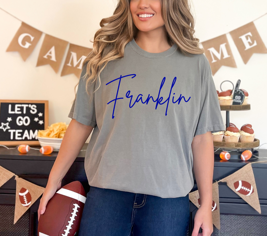 Franklin Script Blue PNG Digital Download