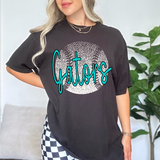Gators Teal Baseball Halftone Digital Download