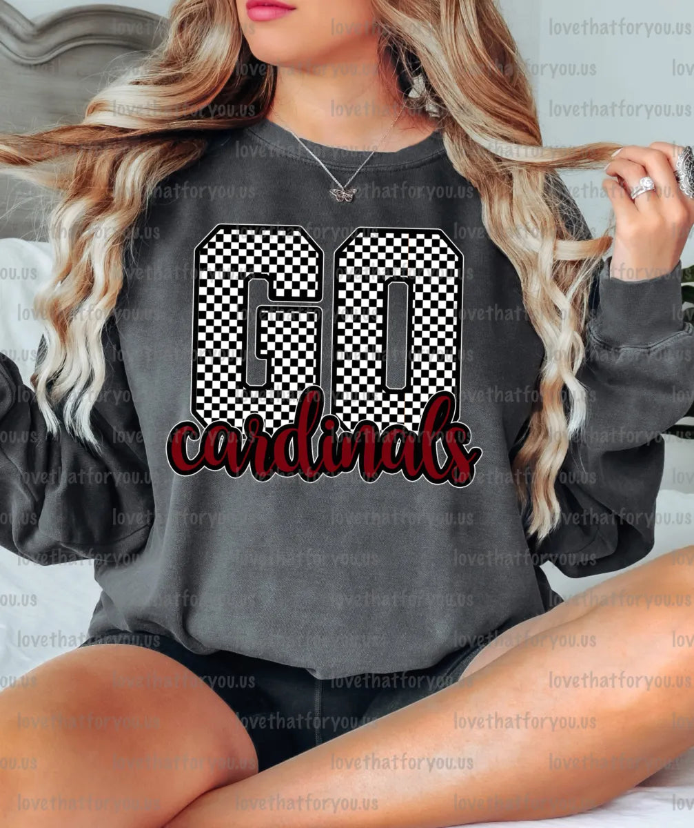 Go Cardinals Checker PNG Digital Download