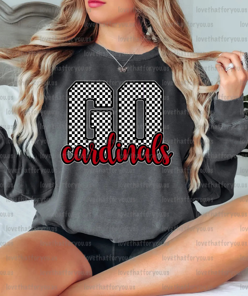 Go Cardinals Checker PNG Digital Download