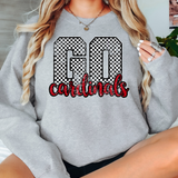 Go Cardinals Checker Distressed PNG Digital Download