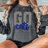 Go Cats Checker PNG Digital Download