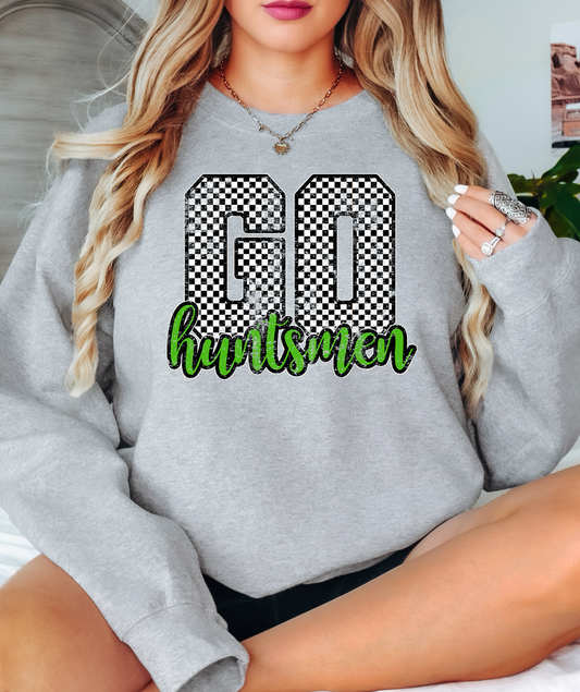Go Huntsmen Checker Distressed PNG Digital Download